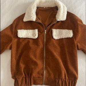 Corduroy zip up jacket